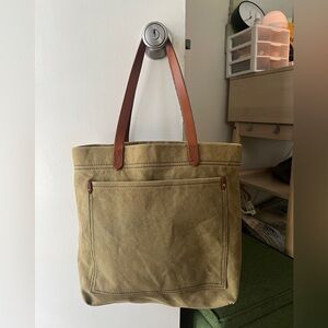 Madewell green canvas tote bag